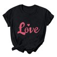 thumbnail image 3 of VKOYWKM Valentine's Day Heart T Shirts Romantic Love Graphic Tees Short Sleeve Casual Spring Tops Crew Neck Loose Fit Valentine T-Shirts, 3 of 6