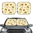thumbnail image 2 of Haiem Watercolor Bee Honey Honeycomb Bee Windshield Sun Shade: Universal Foldable 2-Piece Car Front Window Sunshade - Blocks Uv Rays, And Reduces Heat,Essential Car Accessory Medium, 2 of 7