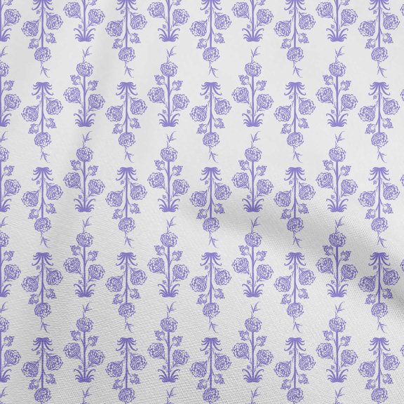 oneOone Cotton Cambric Purple Fabric Asian Block Floral Sewing Fabric By The Yard Printed Diy Clothing Sewing Supplies 56 Inch Wide