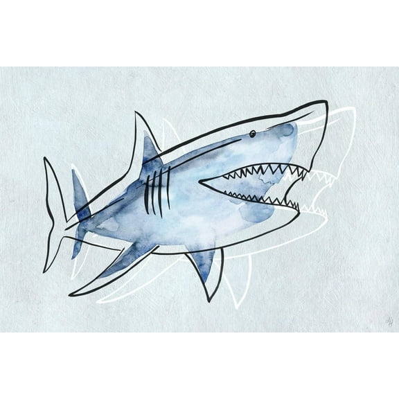 Marmont Hill Great Blue Shark II Canvas Wall Art