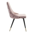 thumbnail image 4 of Modern Contemporary Dining Chair, Set of 2, Pink, Velvet Fabric Stainless Steel, 4 of 6