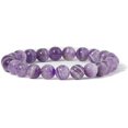 thumbnail image 1 of IBAOLEA | Small, Medium, Large Sizes | Gemstone Beaded Stretch Bracelet | 8mm Round Beads Dogtooth Amethyst Large, 1 of 3