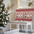thumbnail image 3 of Christmas Chair Covers Set of 1 Red Santa Claus Xmas Gnome Snowflakes Wood Grain Chair Back Covers Stretch Removable Washable Slipcovers Protector for Dining Room Kitchen Party Decor, 3 of 5
