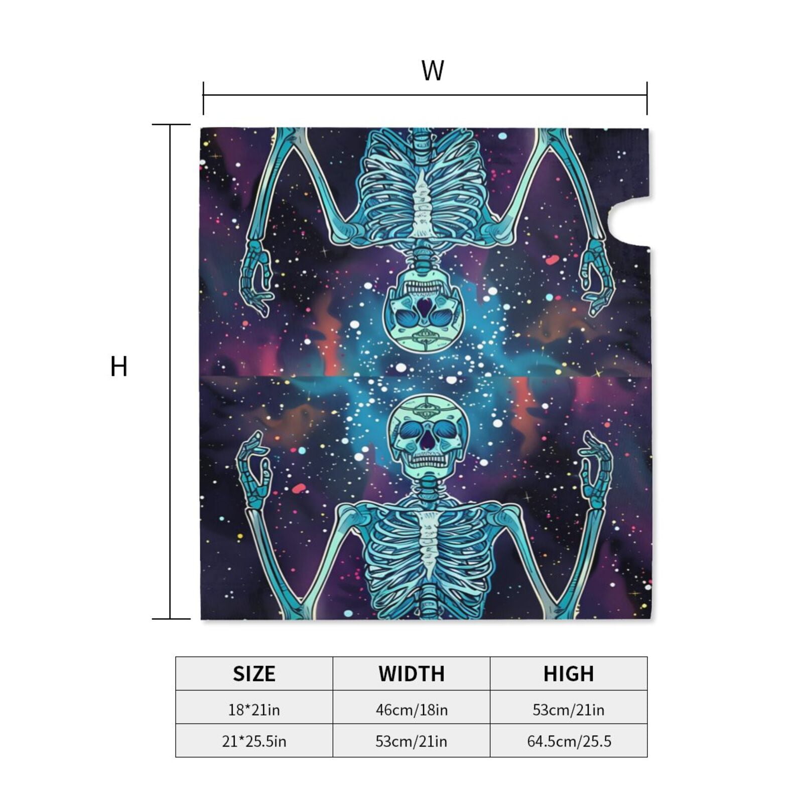 Logiee Space Skeleton Meditation Print Post Letter Box Wrap Decor, Mailbox Cover Suitable for Standard Mailbox and Large Size Mailbox,Outdoor Yard Decoration-25.5x21 in