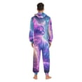 thumbnail image 6 of Cat Glowing Neon Hair Adult Onesie Pajamas Slim Fit Christmas One Piece Suit Pjs for Women and Men Hooded Zipper, 6 of 7