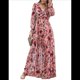 thumbnail image 1 of Vestido Bohemio Informal de Larga con Escote en V Profundo para Mujer Rojo M, 1 of 8