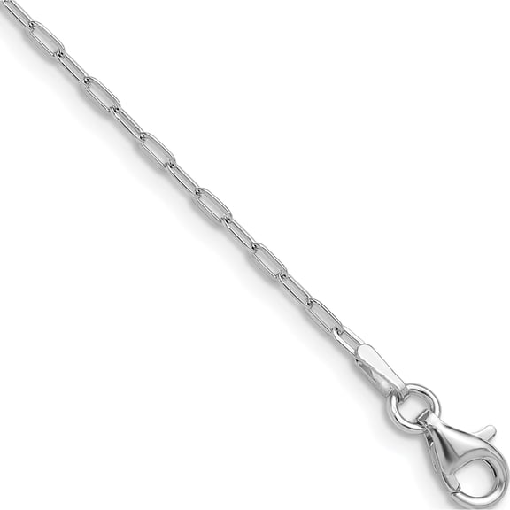 Sterling Silver Rhodium-Plated 1.65Mm Paperclip Link 16In W/2In Ext Necklac (Width 1.65) (Length 18) - Jbsp