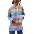 thumbnail image 2 of Sudaderas con capucha a Rayas NikouMX para Mujer Largas de Arco Iris, 2 of 7