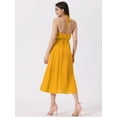 thumbnail image 3 of Unique Bargains Women's Solid Color Loose Swing Casual Sleeveless A-Line Summer Dress M Yellow, 3 of 6