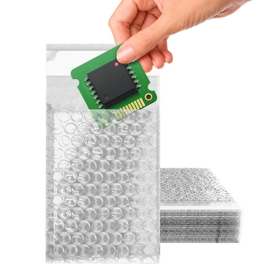 Clear Bubble Out Bags, 4 x 5.5 Inches. Pack of 1500 Polyethylene Self Seal Bubble Pouches. Cushioning Clear Bubble Bags for Packing. Clear Bubble Envelopes. Clear Bubble Out Pouches