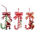 thumbnail image 1 of 3 adornos navideños de bastón de caramelo, muñeco de nieve de resina de Papá Noel y reno que sostiene el bastón de caramelo con lazo, lindos adornos colgantes para decoraciones colgantes de, 1 of 6
