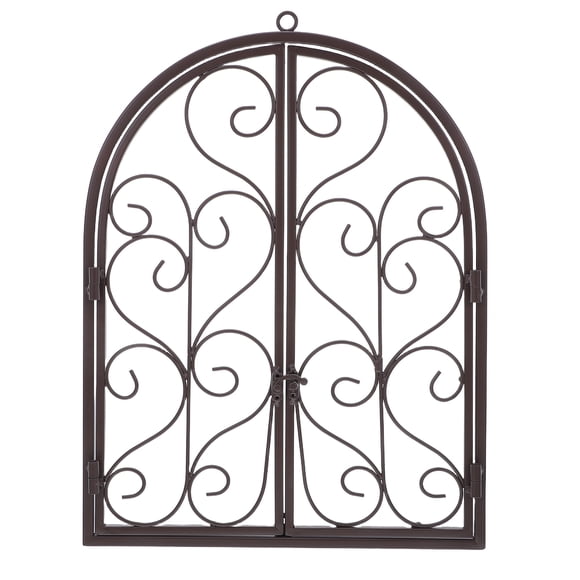 WHAMVOX Decorative Faux Window Frame In Brown Iron For Indoor Wall Decor 1Set
