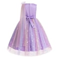 thumbnail image 2 of IBTOM CASTLE Girls Sparkly Flower Pageant Tulle Dress Sequin Floral Applique Fairy Tea Length Gown for Birthday Wedding Graduation Daddy Daughter Dance 9-10 Years Purple, 2 of 7