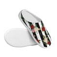 thumbnail image 3 of Haiem Rose Flowers Print Women's Fuzzy Memory Foam House Slipper Cozy Home Footwear Non-slip Winter Slippers-46/47, 3 of 7