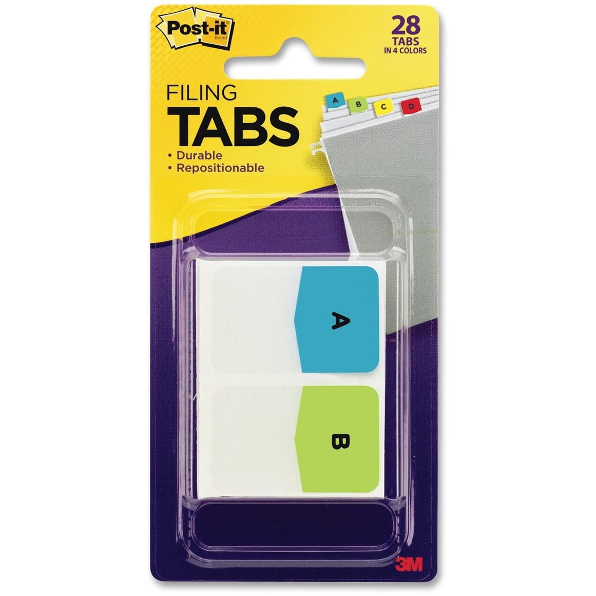 Postit PrePrinted File Tabs, Letters AZ