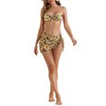 thumbnail image 2 of INSPIRAR CHIC Conjuntos de Bikini de Flores para Mujeres de 3 Piezas con Tiras en la Espalda, Parte Inferior Triangular, Trajes de Baño Talla X-Small Amarillo, 2 of 5