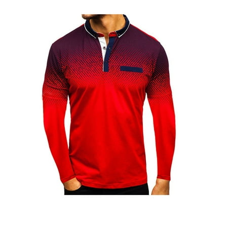 Men's Polo Shirt Golf Sports Comfy Slim Jersey Casual Long Sleeve ...