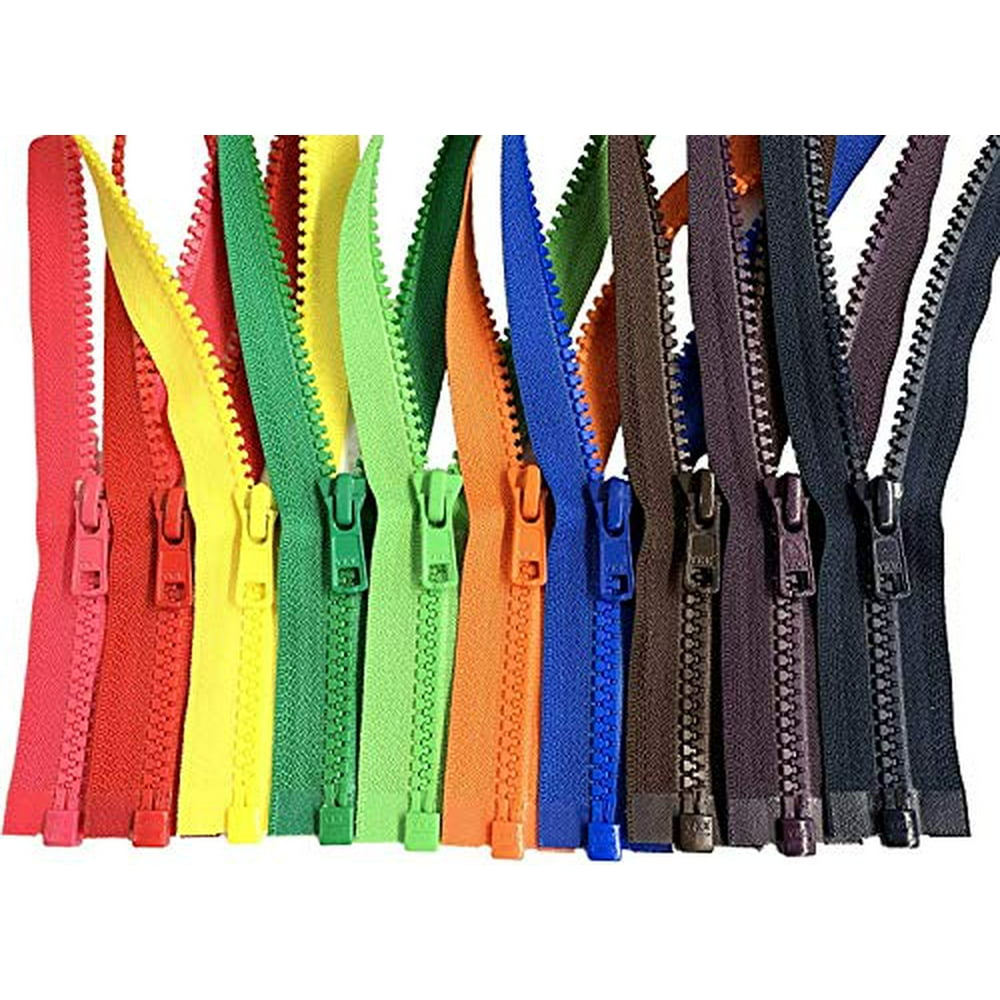 5 Vislon Separating Assorted Zippers Special 10 Zippers Per Pack