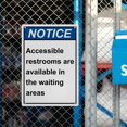 thumbnail image 6 of Weatherproof Vertical ANSI Accessibility Sign (Accessible restrooms are available in the waiting areas) 8 in" x 12 in" UV Resistant Indoor Outdoor Workplace Insdustrial Caution Warning Sign, 6 of 7
