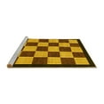 thumbnail image 2 of Ahgly Company Machine Washable Indoor Rectangle Checkered Yellow Modern Area Rugs, 4' x 6', 2 of 4