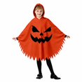 thumbnail image 5 of Rggeeun Children Cape Cute Halloween Themed Pattern Hooded A Line Pointed Hem Loose Fit for Halloween Outdoor Play Casual Capes,Orange,3-4 Years, 5 of 5
