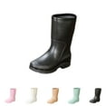 thumbnail image 3 of XIMIN Women's Mid Calf Rain Boots Waterproof Garden Shoes Slip on Rubber Boots Lightweight Rubber Fashion Boots in Gardening with Glossy in Outdoor (38, Black), 3 of 3