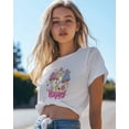 thumbnail image 4 of T Shirts for Women Short Sleeve Cotton Crewneck T-Shirt, Happy Blue Pink Mushroom Daisy Tee Tops Casual Basic T-Shirts, XS-5XL White XS, 4 of 7