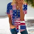 thumbnail image 2 of Dyegold Summer Tops for Women 2023 Trendy, Womens Plus Size Tops American Flag 4th July T-Shirts Half Zipper V-Neck Short Sleeve Tunic Tops Casual Dressy ​Tops, 2 of 5