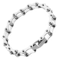 thumbnail image 3 of Pulsera moderna de acero inoxidable con diseño de cadena de bicicleta para hombre y mujer, cadena de eslabones que combina con todo, pulsera de eslabones para joyería unisex., 3 of 5