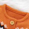thumbnail image 3 of XIMIN Newborn Baby Boy Girl Halloween Sweater Outfit Long Sleeve Jumpsuit Ribbed Knit Cute Pumpkin Embroidery Button Knit Sweater Romper Fall Winter Clothes, 3 of 8