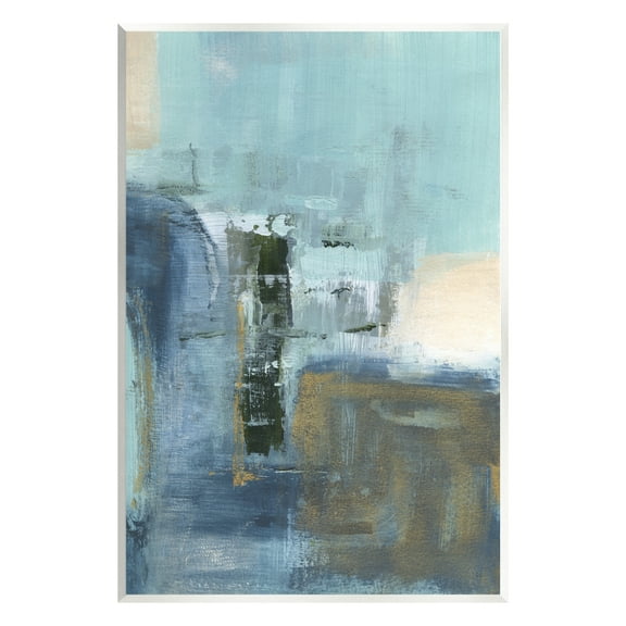 Stupell Industries Blue Abstract Painting Abstract Painting Unframed Art Print Wall Art, 10 x 15