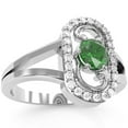 thumbnail image 2 of Split Band Lab-Created Emerald Diamond Cocktail Ring In 14k White Gold, 2 of 6