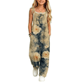 thumbnail image 2 of Coerni Boho Floral Jumpsuits for Girls Adjustable Spaghetti Strap Harems Rompers Summer Plus Size Casual Overalls with Pockets, 2 of 4