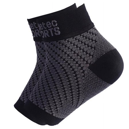 Design Imports Compression Foot Sleeves  Black - Medium