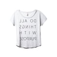 thumbnail image 1 of Do All Things With Purpose Women's Fashion Slouchy Dolman T-Shirt Tee Heather White Medium, 1 of 3