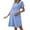 Blue, variant on Womens Maternity Casual Shorts Sleeve V Neck Loose Shirts Dress Pregnant Button Down Casual Dress