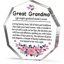 Great Grandma Gifts from Grandchildren Thank You Gift for Great Grandma Best Grandma Ever Birthday Christmas Gift for Grandmother Great Grandma Definition Acrylic Decorative Signs Plaques