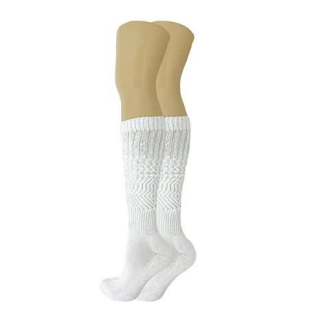 

White Slouch Socks for Women All Cotton 3 Pair Shoe Size 5-10