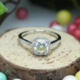 thumbnail image 3 of AFFY 1CT Moissanite Diamond Halo Engagement Ring Cathedral Set in 10K White Gold-8, 3 of 6