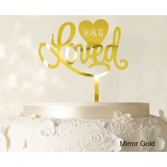 Loved Wedding Cake Topper Personalized Initial Name Cake Topper Cake Decoration Option Available 6-7 Inches Wide