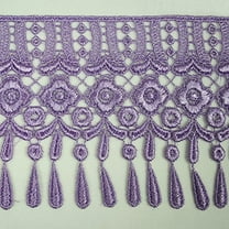 Altotux 4" Gold Gray Green Lilac Burgundy Embroidered Venice Lace Trim By 15" (LILAC)