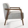 thumbnail image 7 of Omax Decor Fletcher Solid Wood & Fabric Upholstered Lounge Accent Chair in Gray, 7 of 7