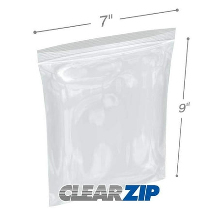 APQ Pack of 1000 Zip Lock Bags, Clear 7 x 9. Heavy Duty Seal Top ...
