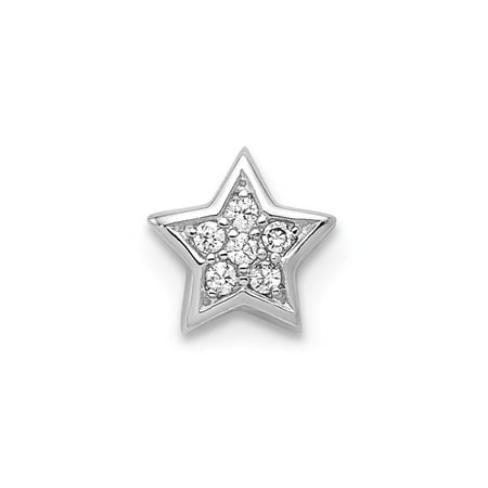 - Sterling Silver CZ Star Slide Charm Pendant