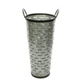 Elegant Expressions by Hosley Metal Slotted Vase, Galvanized