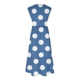thumbnail image 4 of Uaswgudfs Sleeveless Dot-Print Tiered Maxi Sundress - Casual Summer Dresses for Women 2025 with Pockets & Flowy Silhouette Blue XL, 4 of 4