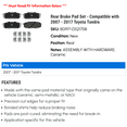 thumbnail image 2 of Rear Brake Pad Set - Compatible with 2007 - 2017 Toyota Tundra 2008 2009 2010 2011 2012 2013 2014 2015 2016, 2 of 2