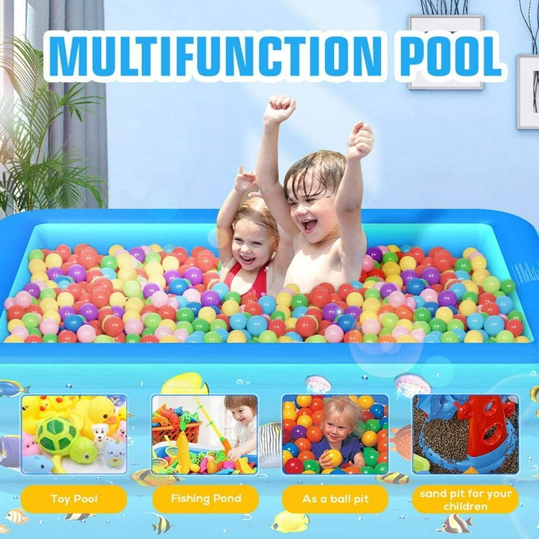 Inflatable Pool, Kiddie Pool Inflatable, Blow-up Pool, rectangle Swimming  Pools for Kids and Adults, Family, Toddler Kids, Garden, Outdoor, Backyard