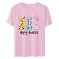 thumbnail image 4 of UPPADA Easter Femmes Oeufs Imprimé T-Shirts Heureux Easter Graphique Bunny Lapin Mignon T-Shirts Manches Courtes Décontracté Col Rond T-Shirts Été Basique Coupe Régulière Chemises Rose,m, 4 of 5