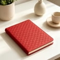 thumbnail image 2 of Meiix Quilted Leather Business Notebook, Lay Flat Lined Journal with Ribbon Bookmark for Work (Wine Red), 2 of 4